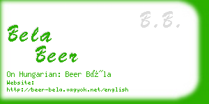 bela beer business card